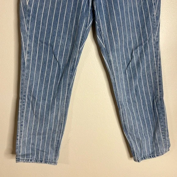 American eagle pin striped high rise mom denim ankle jeans size 4 festival cute - Picture 4 of 12